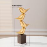 Anding Gold Bird Sculptures Decorative Accessories, Small Animal Statues, Modern Home Decoration, Shelf Decorations Bookshelf, Coffee Table, Shelf Knickknacks (A51521 Gold Bird) - Image 2
