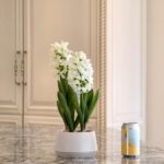 Artificial Potted Flowers White, Small Ceramic Vase Fake Flower Plants Desktop Decoration Indoor for Home and Office, Faux Flowers Hydrangea Decora for Table,Bookshelf,Bedroom,Living Room.(White) - Image 2